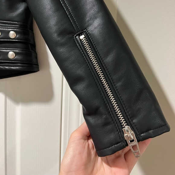 HAND PAINTED Blank NYC Leather Jacket - Picture 6 of 10